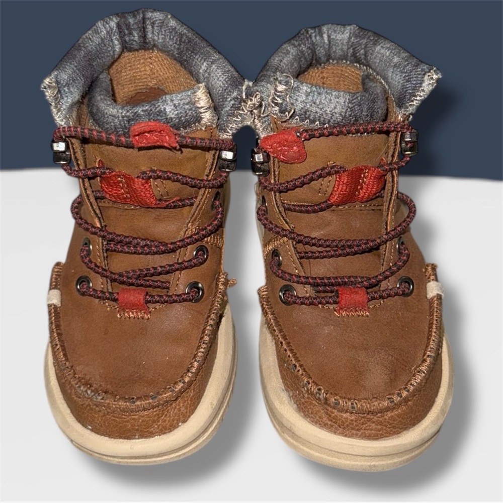 Hey Dude Tan and Gray Kids Boots - Picture 3 of 8